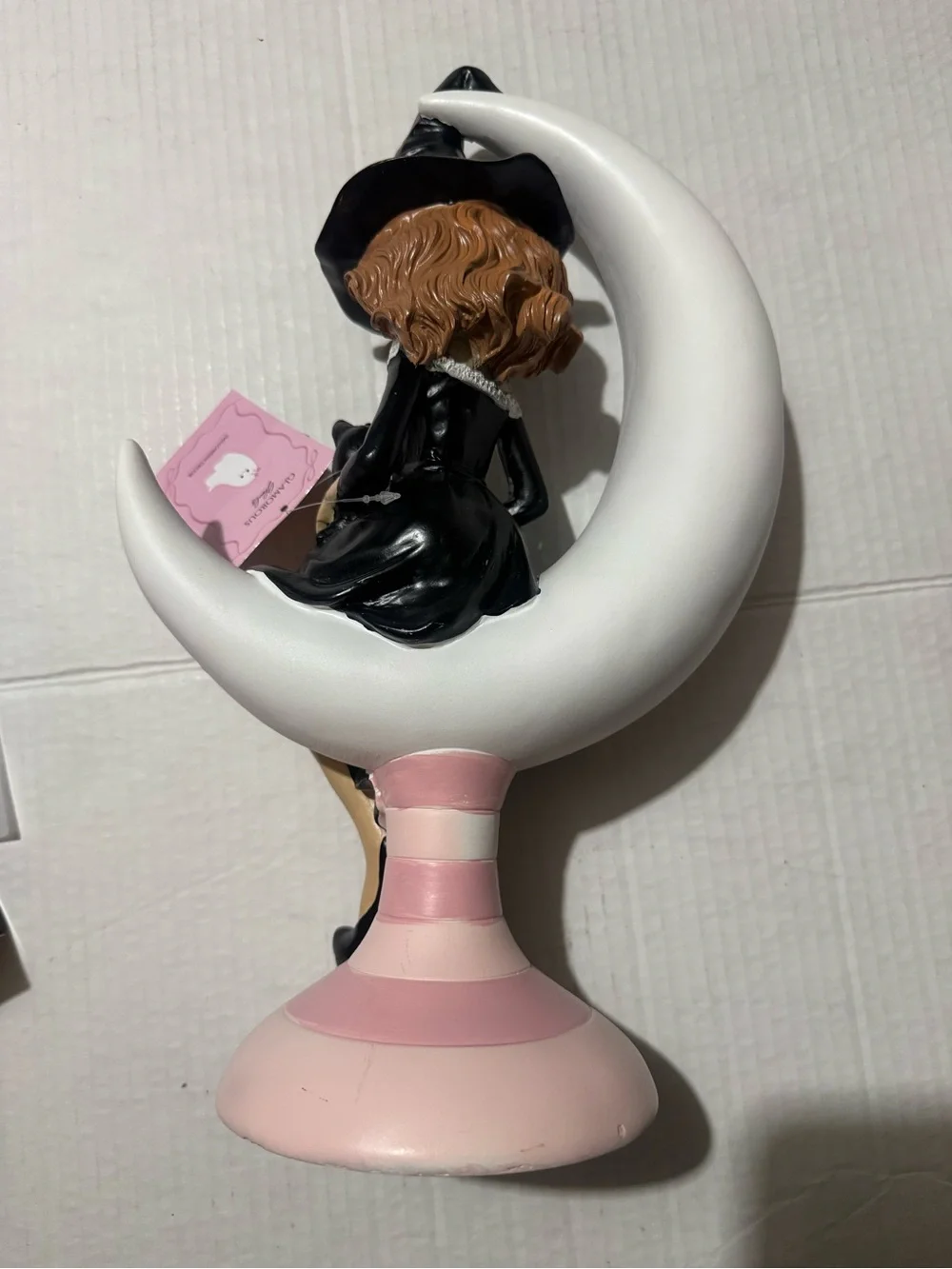 Witch with black cat on crescent moon BNWT